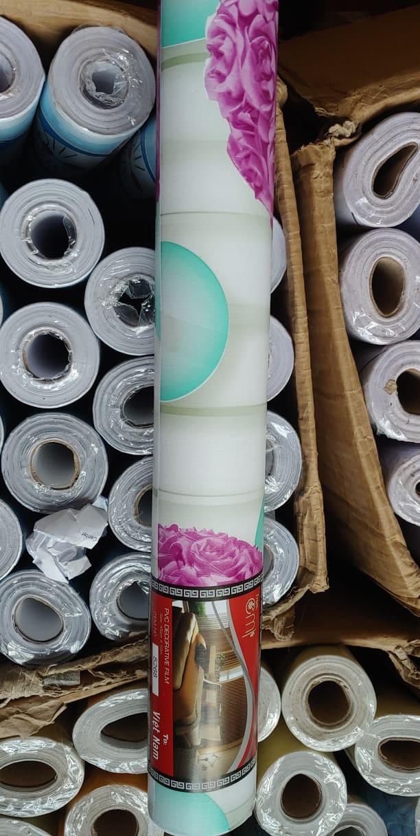 10m giấy dán tường hoa tú cầu tím 3d ( cuộn 10m khổ rộng 45cm, có sẵn keo)