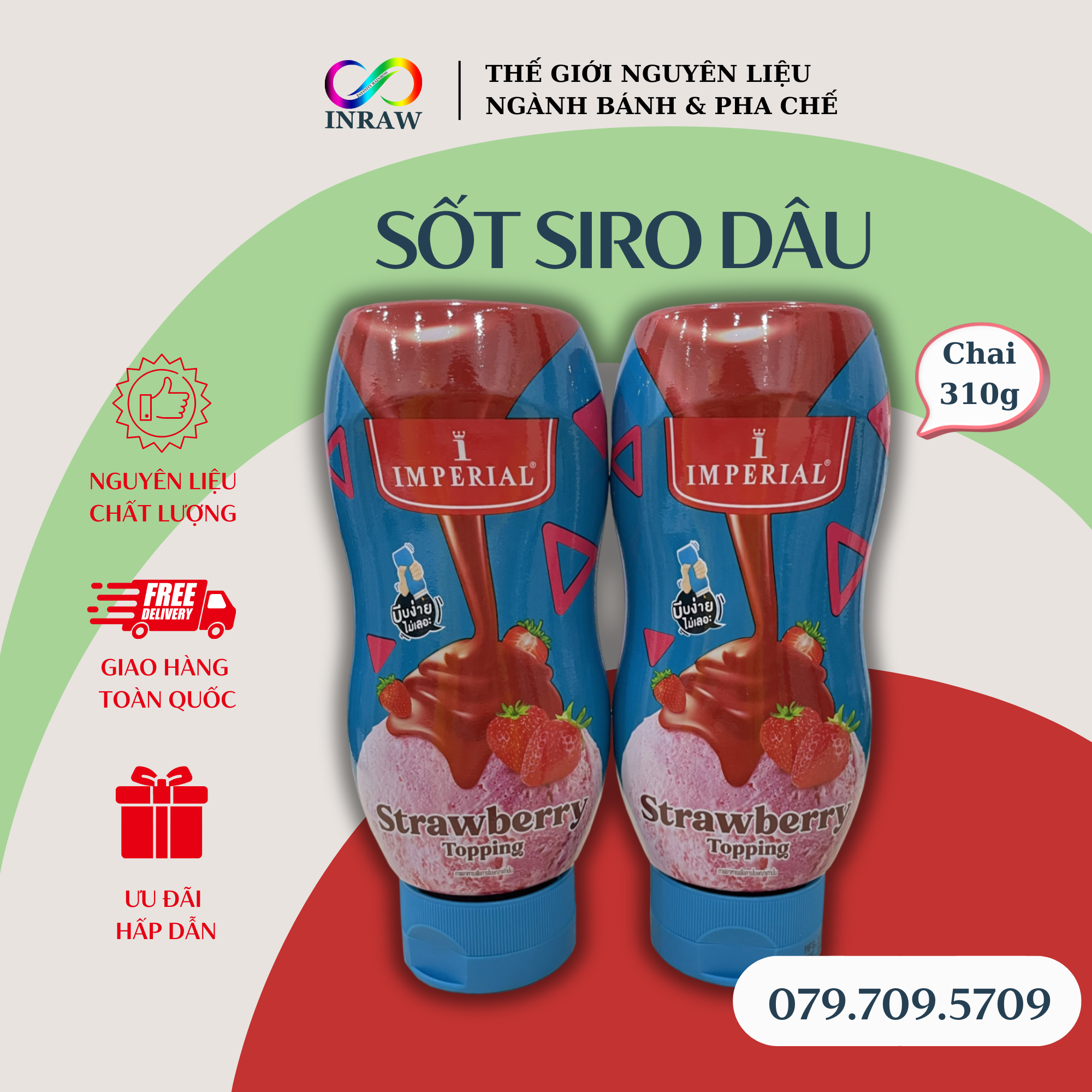 Combo Sốt Siro Dâu & Socola Imperial Chai 310g