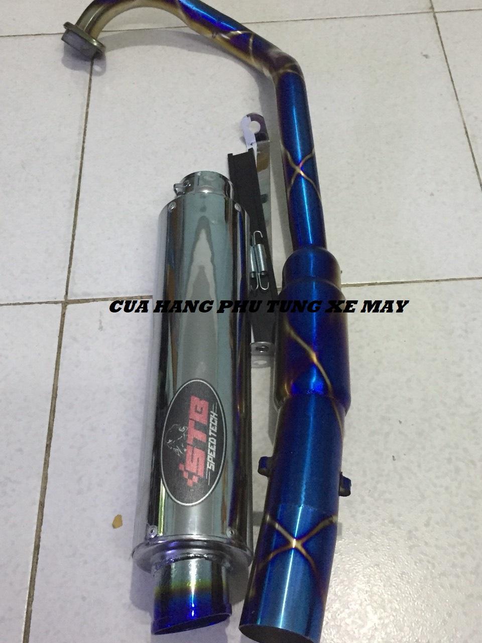 Pô STB F1 gắn xe Ex135, Ex 150, Winner 150, Winner X, Raider Fi, Satria Fi ( kèm cổ bầu hơi titan + pát treo + lò xo )