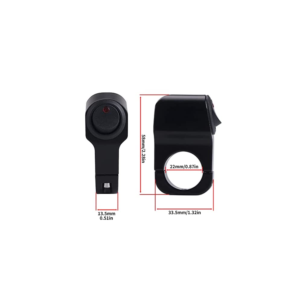 Công tắc led power on-off lắp ghi đông 22mm