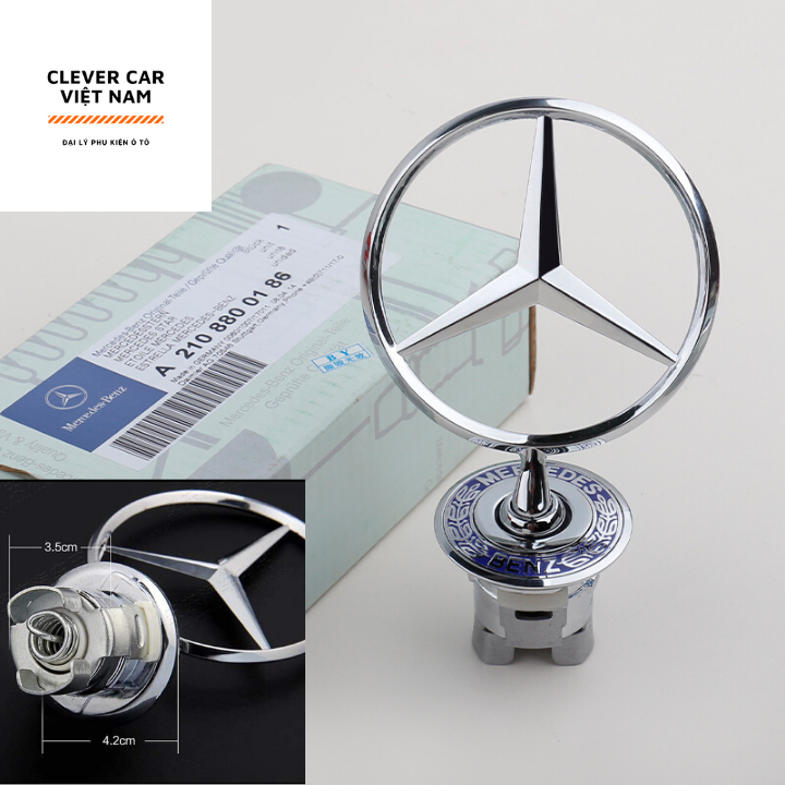 Logo Mercedes Gắn Trang Trí Nắp Capo