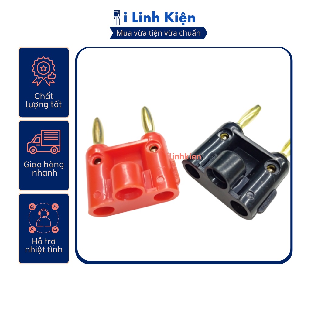Jack bắp chuối kép 4mm loại tốt (jack đôi)