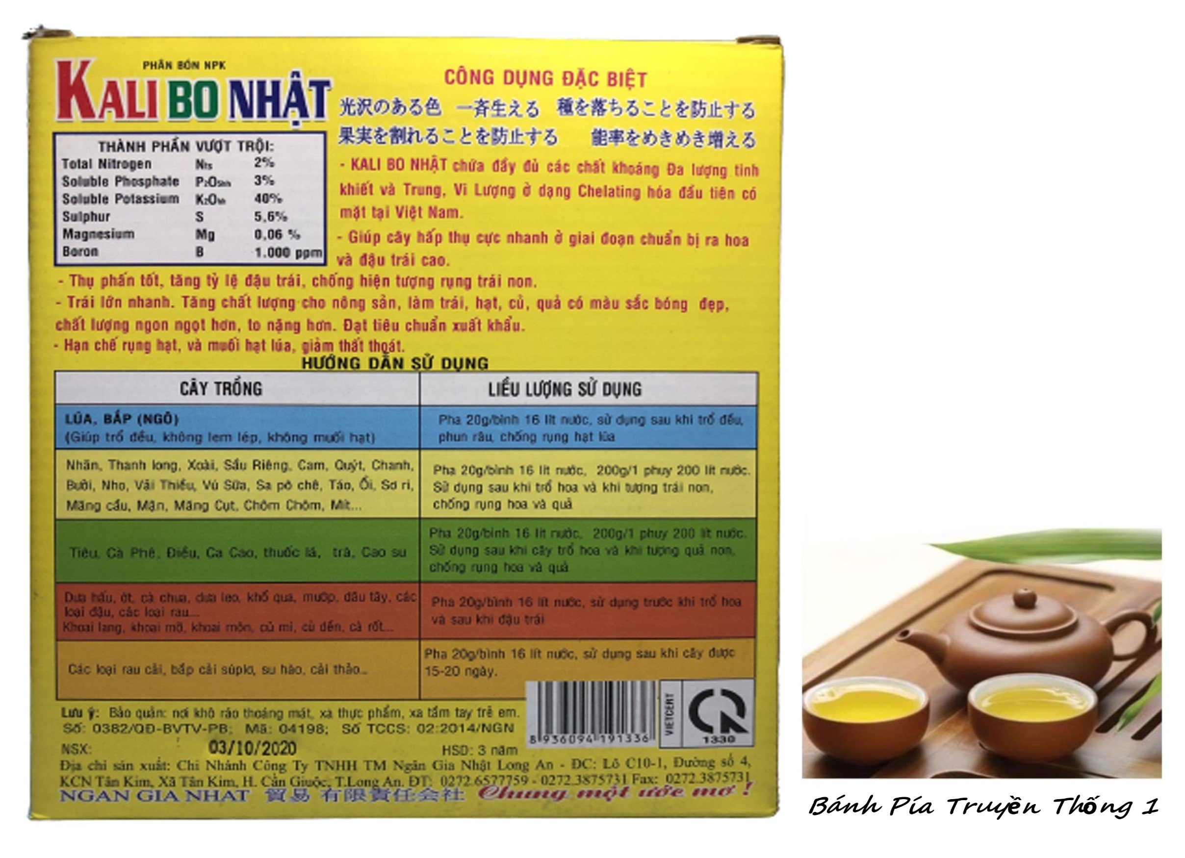 Phân Bón Lá NPK Kali Bo Nhật - #257A# 200g