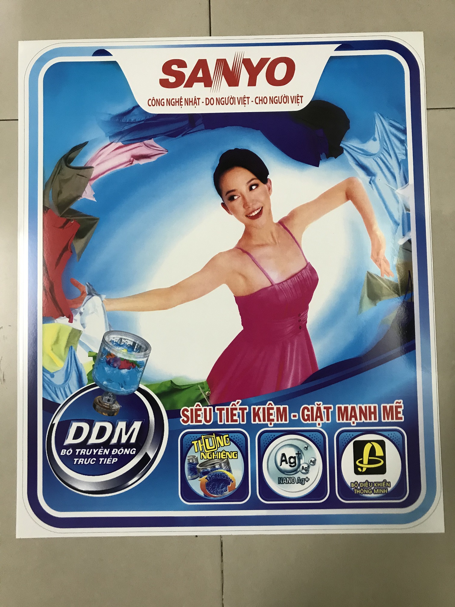 Tem dán máy giặt Sanyo Aqua/ Miếng dán máy giặt Sanyo