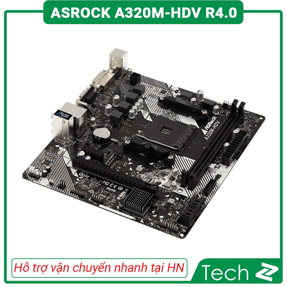 [FREESHIP MAX] Mainboard ASROCK A320M HDV R4.0 (AMD A320M, Socket AM4,,m-ATX, 2 khe RAM DDR4)