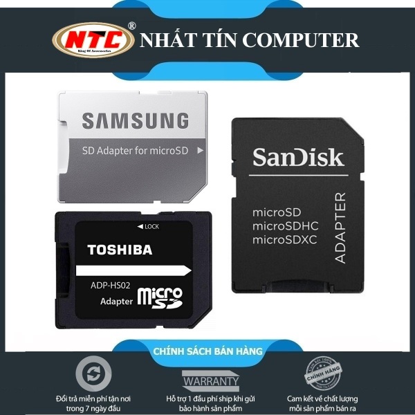 Bảng giá Adapter MicroSD to SD thương hiệu Samsung Toshiba Sandisk chính hãng tốc độ chuẩn (3 Hãng tùy chọn) - Nhất Tín Computer Phong Vũ