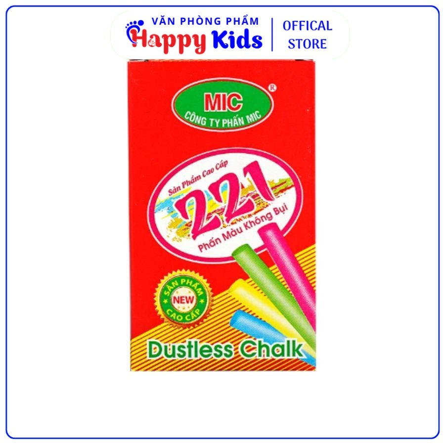 Combo 2 Hộp (10 Cây/Hộp) Phấn Màu Không Bụi MIC 221 - VPP Happy Kids