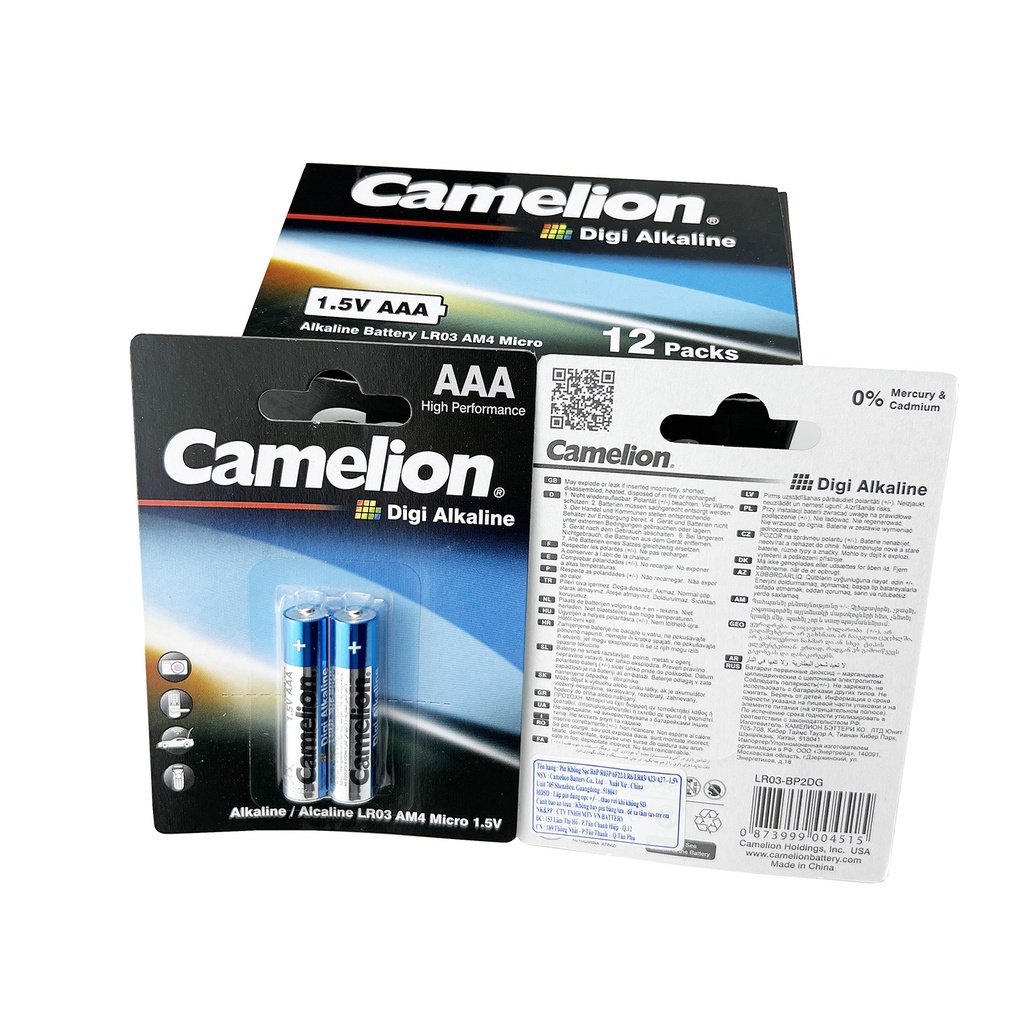 Pin 3a/ aaa digi alkaline camelion 2 viên/ vỉ lr03