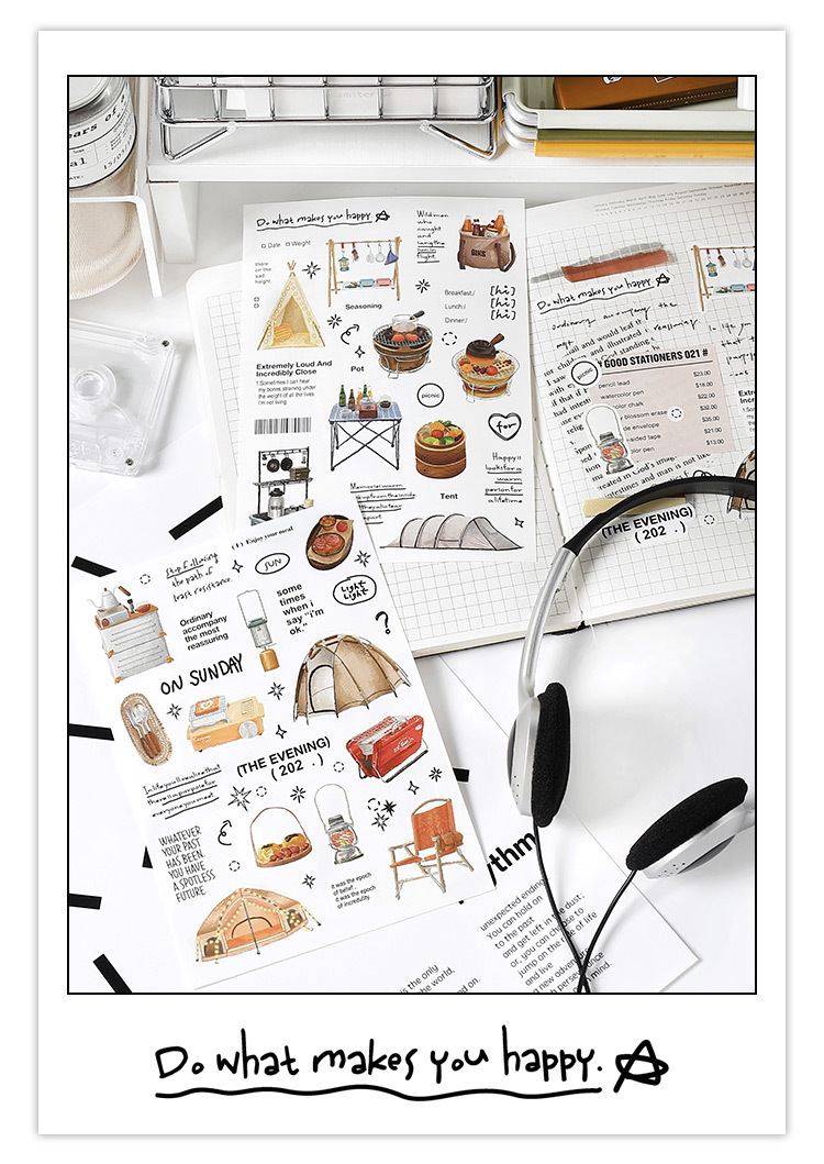 Set 2 tấm sticker Camping
