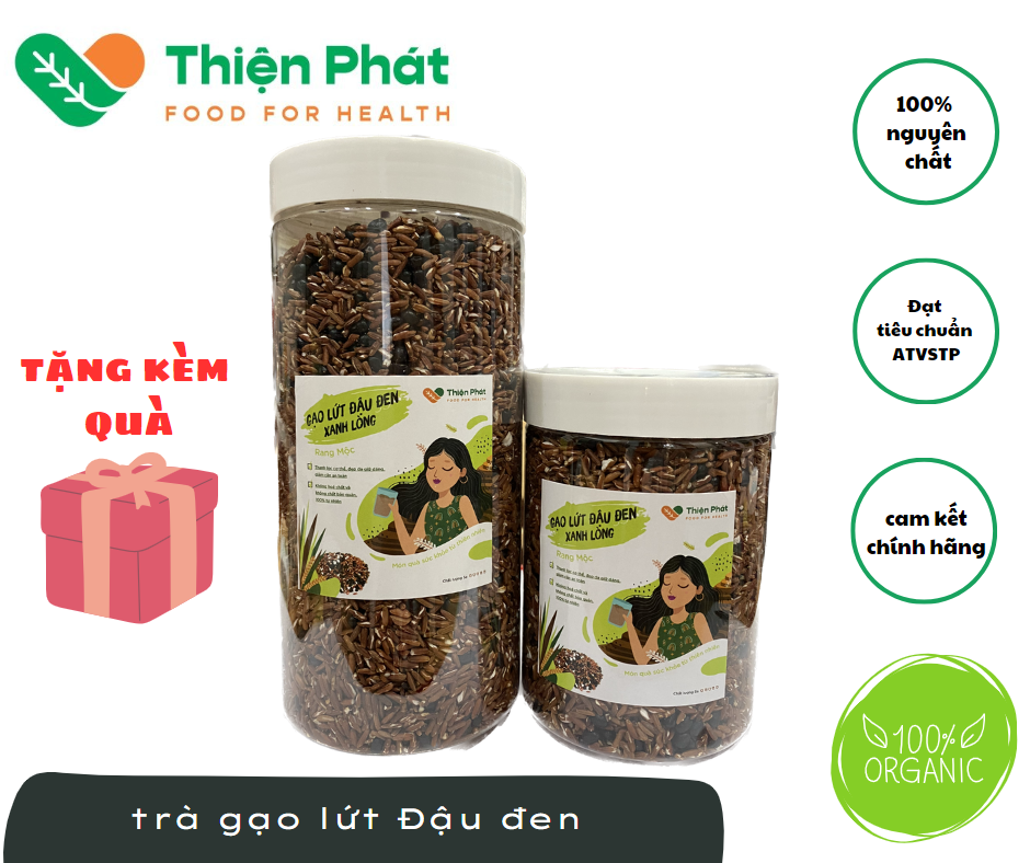 Trà gạo lức đậu đen xanh lòng rang mộc - thiện phát