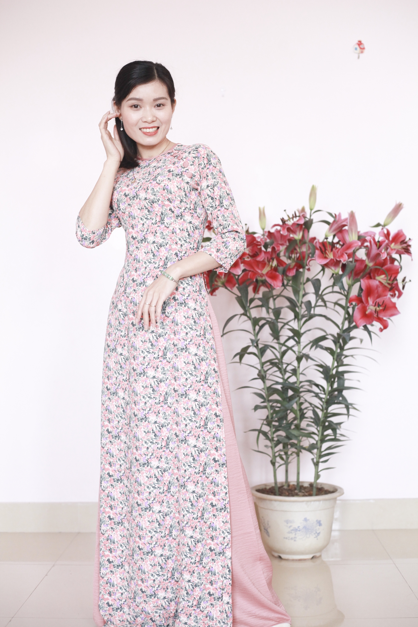 Áo Dài Lụa Hàn Châu Cao Cấp