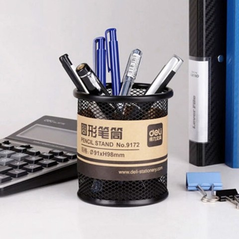 Cốc cắm bút lưới sắt tròn Deli