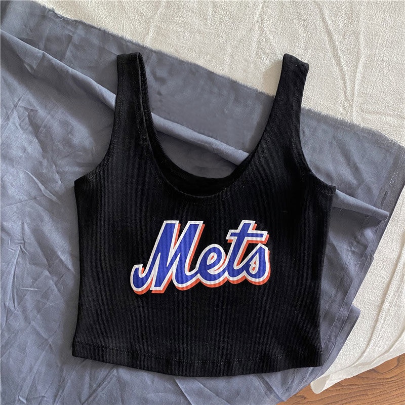 Áo thun croptop ba lỗ Mets nữ sành điệu