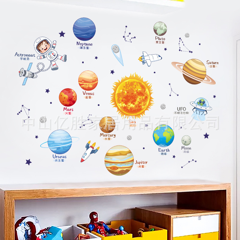 Decal dán tường bé khám phá hành tinh