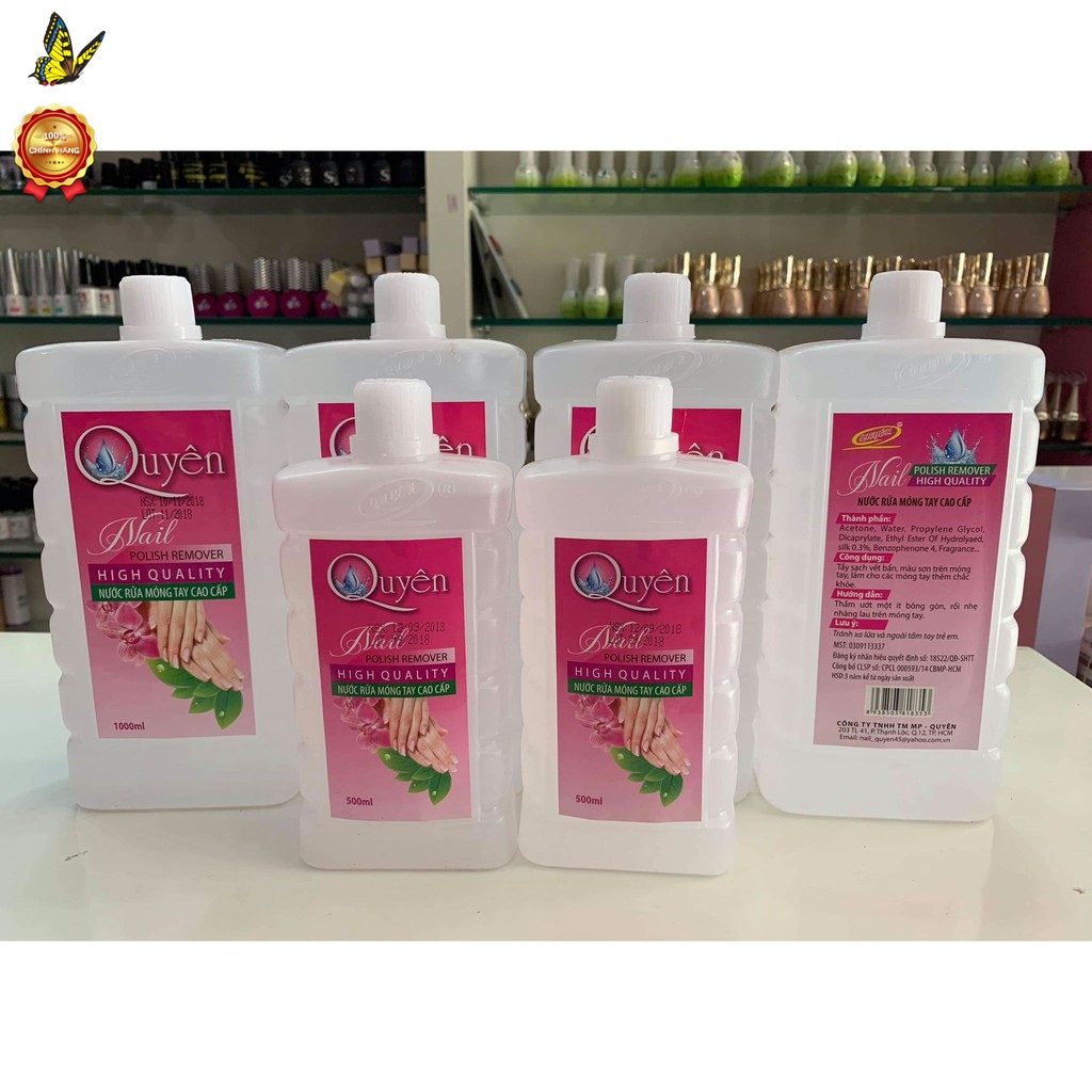 nước rửa móng tay aceton Quyên 500ml tem hồng