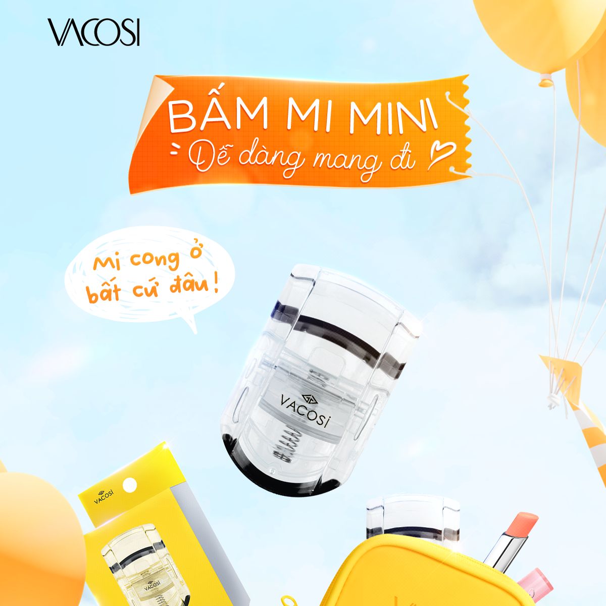 Bấm Mi Mini Vacosi Mini Portable Curler