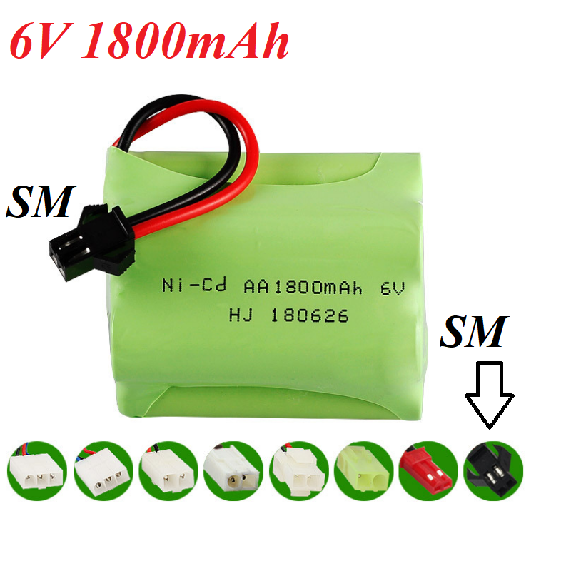 Pin sạc 6v 1800mah hai hàng cổng SM dùng cho xe mô hình điều khiển từ xa