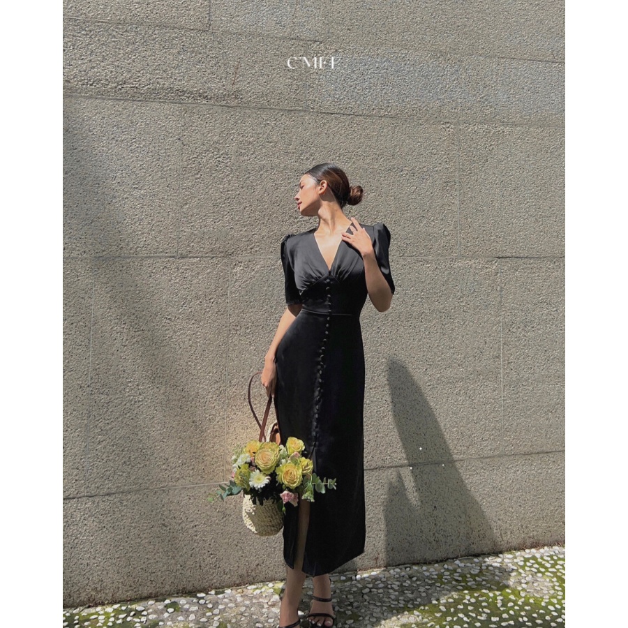Đầm lụa gân Aelita Midi Dress - C’MEE
