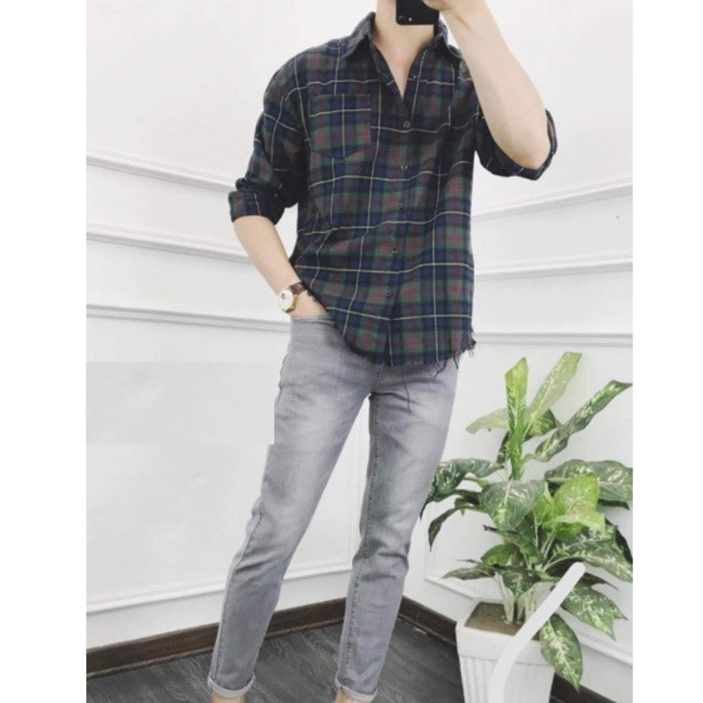 Áo sơ mi nam tay dài kẻ sọc caro Hàn Quốc mẫu đẹp  2023 kiểu KHÔNG LÊN LAI thời trang PONIVALAZA cao cấp mẫu mới hot trend trẻ trung năng động