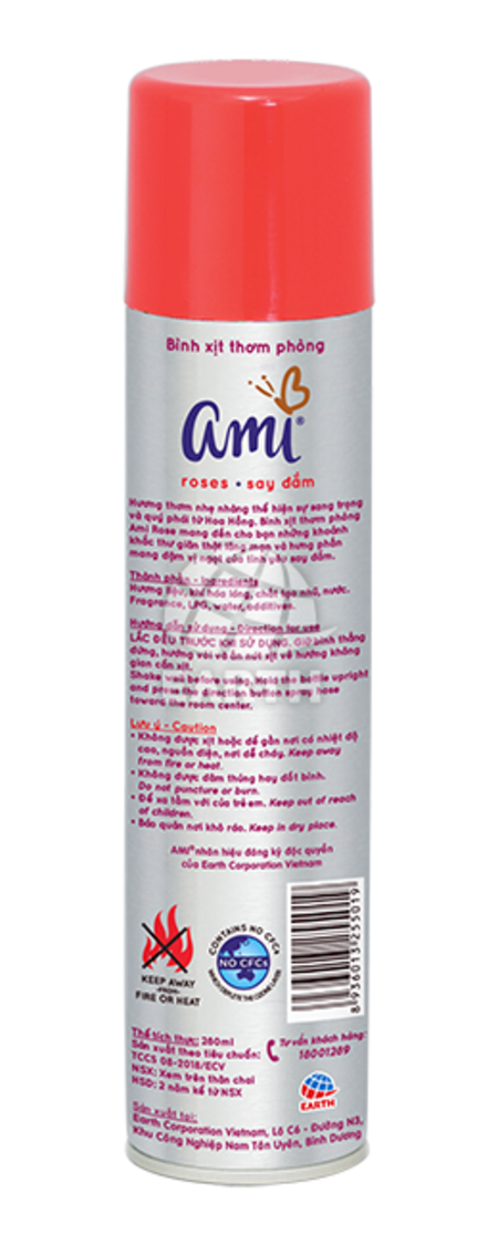 Xịt phòng Ami 280 ml (Rose, lavender, Ping May, Ylang, Newyork)