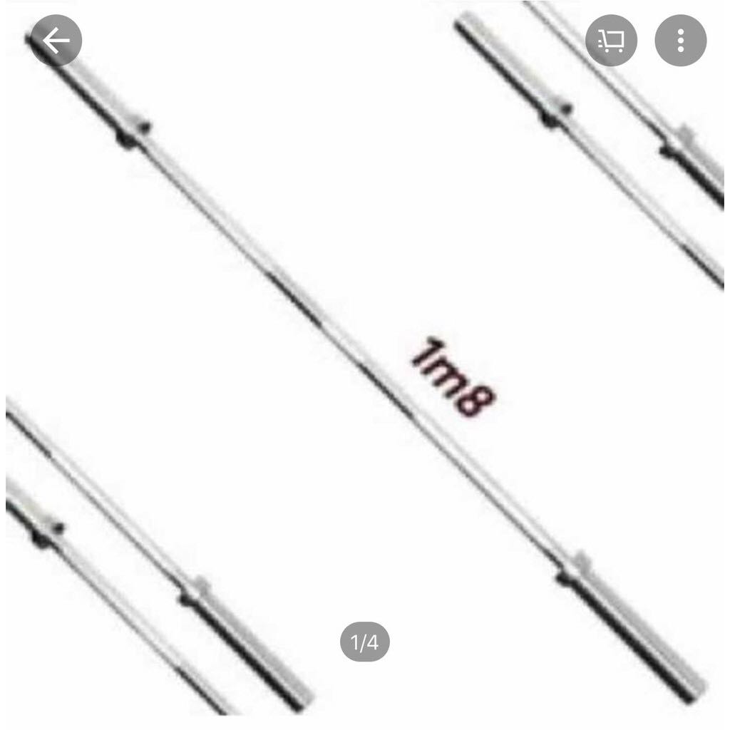 Thanh Đòn Tạ Inox 1m5 Phi 50 (Nặng 12kg)  + Kèm 2 Khóa Tạ