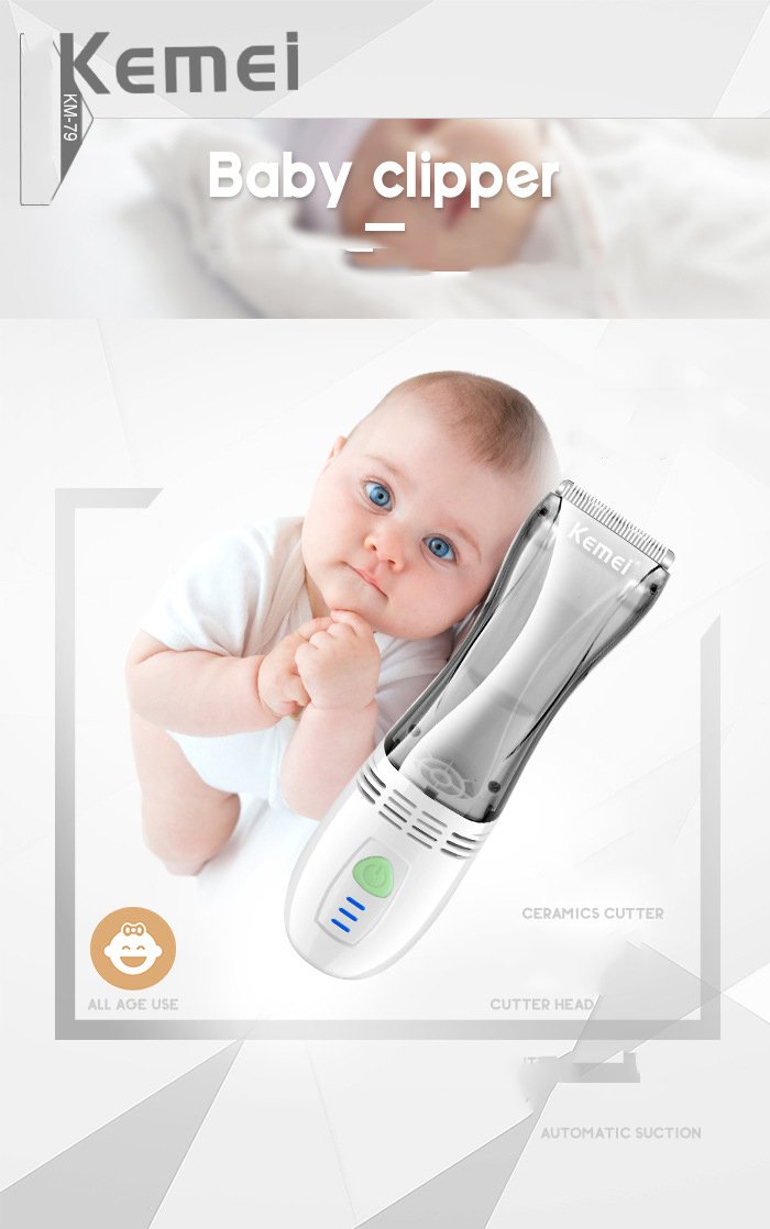 Tông đơ cắt tóc hút tóc Kemei KM-79 an toàn cho bé