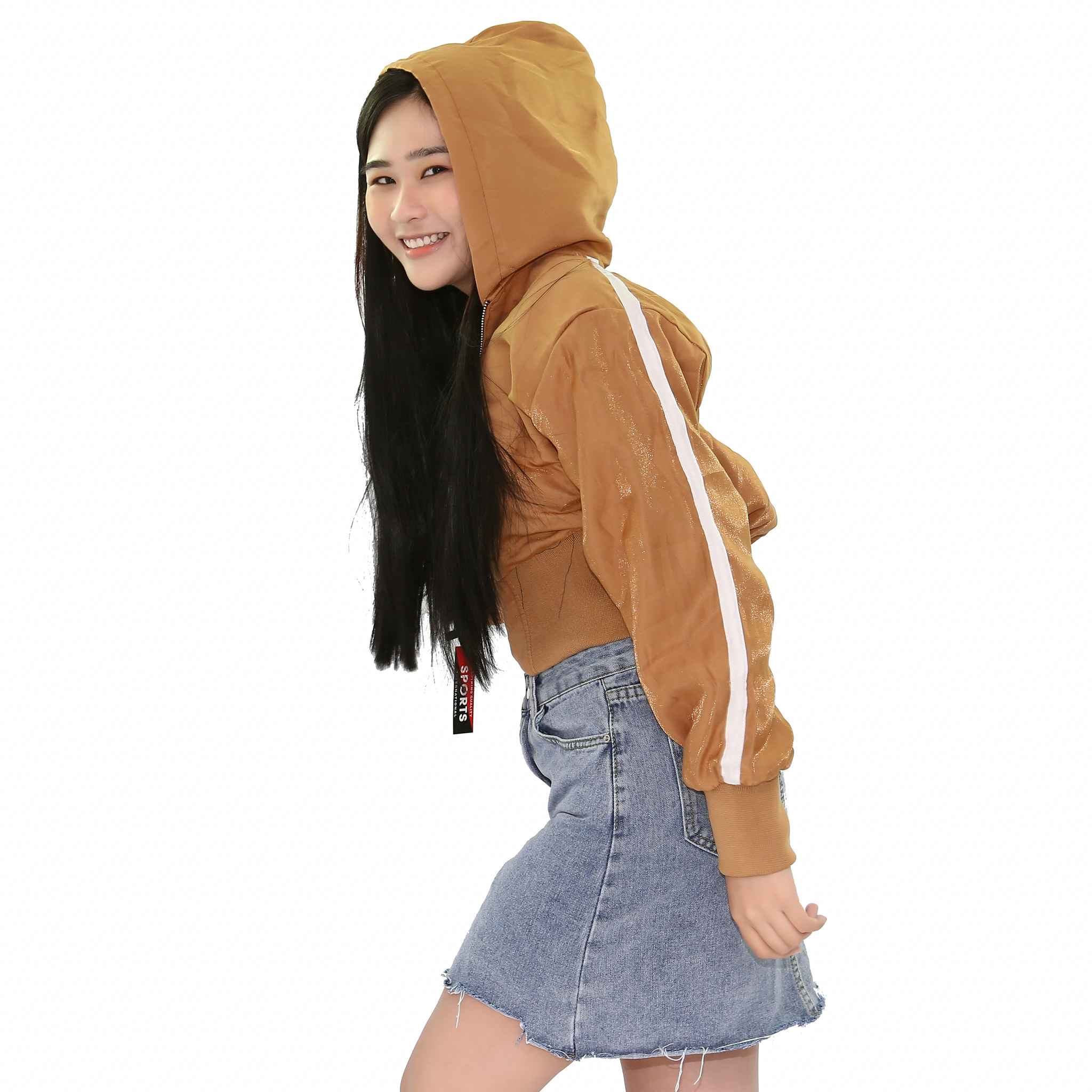 [HCM]Áo Khoác Phi Xà Cừ Form Lửng Phối Nón Style Cá Tính