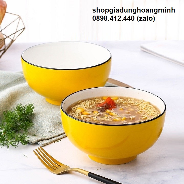 Set 02 chén sứ màu vàng 11,5cm - chén sứ