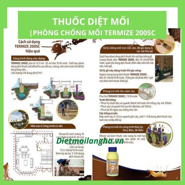 [Chính Hãng] Thuốc Diệt Mối | Phòng Chống Mối Nền Móng TERMIZE 200SC Chai 250ml