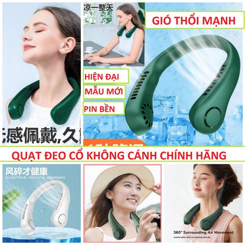 Quạt tích điện mini đeo cổ 3 tốc độ gió, quạt cầm tay mini sạc điện xoay 360 độ, quạt mini đeo cổ không cánh, không quấn tóc tiện dụng hơn quạt điều hòa, quạt hơi nước, quạt gấp gọn, quat tich điện, quatj mini,.