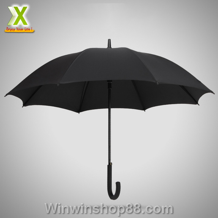 Ô dù đen trơn cán dài 90cm