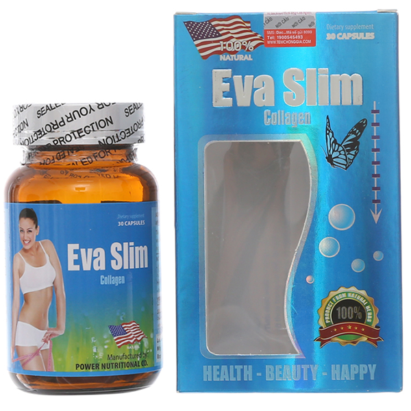 Eva slim collagen - viên uống giảm cân, đẹp da