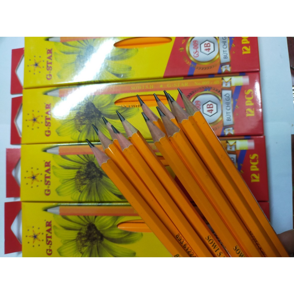 Hộp 12 bút chì Vàng GStar (2B/3B/4B/5B/6B)