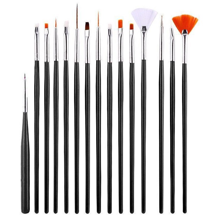 Bộ cọ vẽ móng 15 cây đủ loại tiện lợi - mini nails