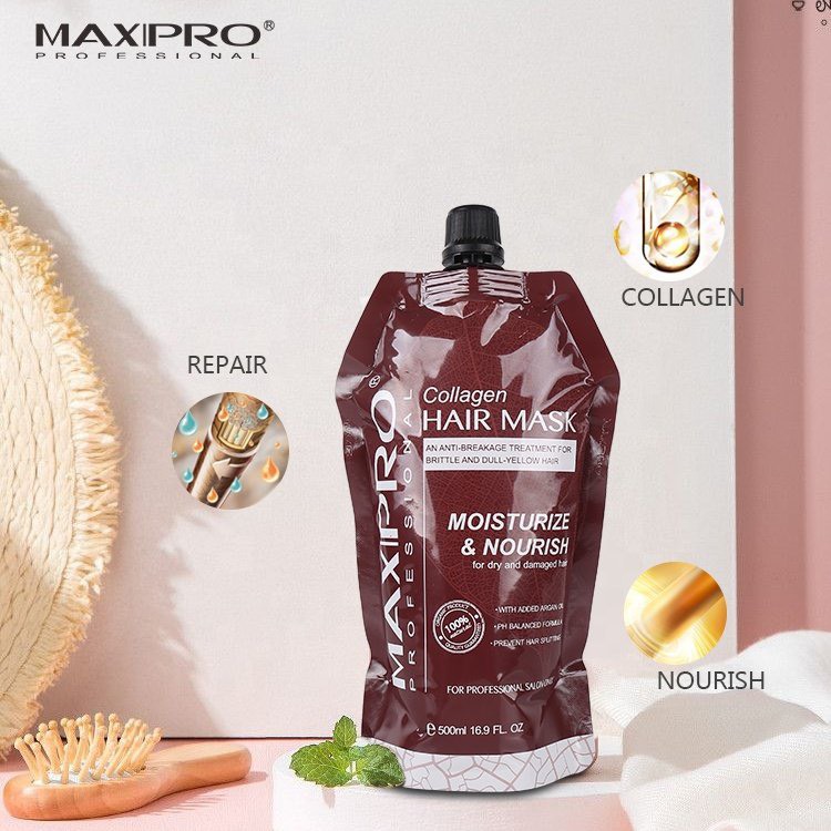 Hấp Tóc Siêu Phục Hồi Dưỡng Ẩm MAXIPRO 500ml, Hấp Tóc Collagen Siêu Mềm Mượt [ Chính Hãng ]