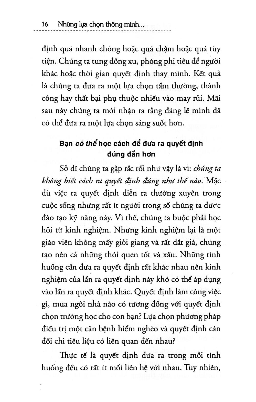 Những lựa chọn thông minh