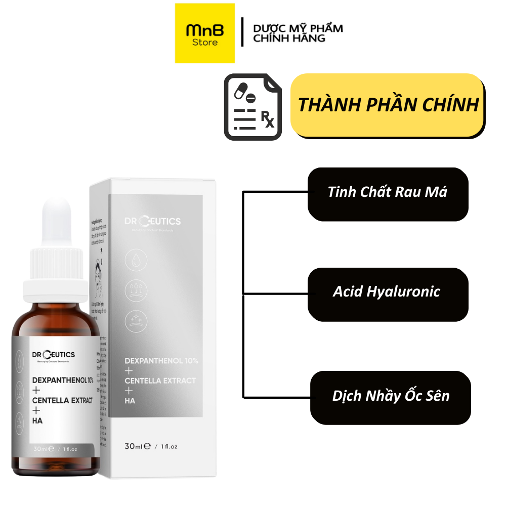 Serum B5 DrCeutics Dexpanthenol 10% Centella Extract HA cấp ẩm và phục hồi da 30ml 100ml