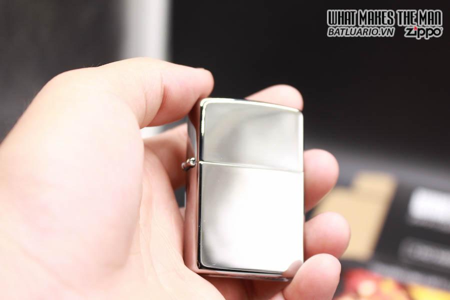 Bật lửa Zippo 250 - Bật lửa Zippo High Polished Chrome Bạc Trắng Bóng 250