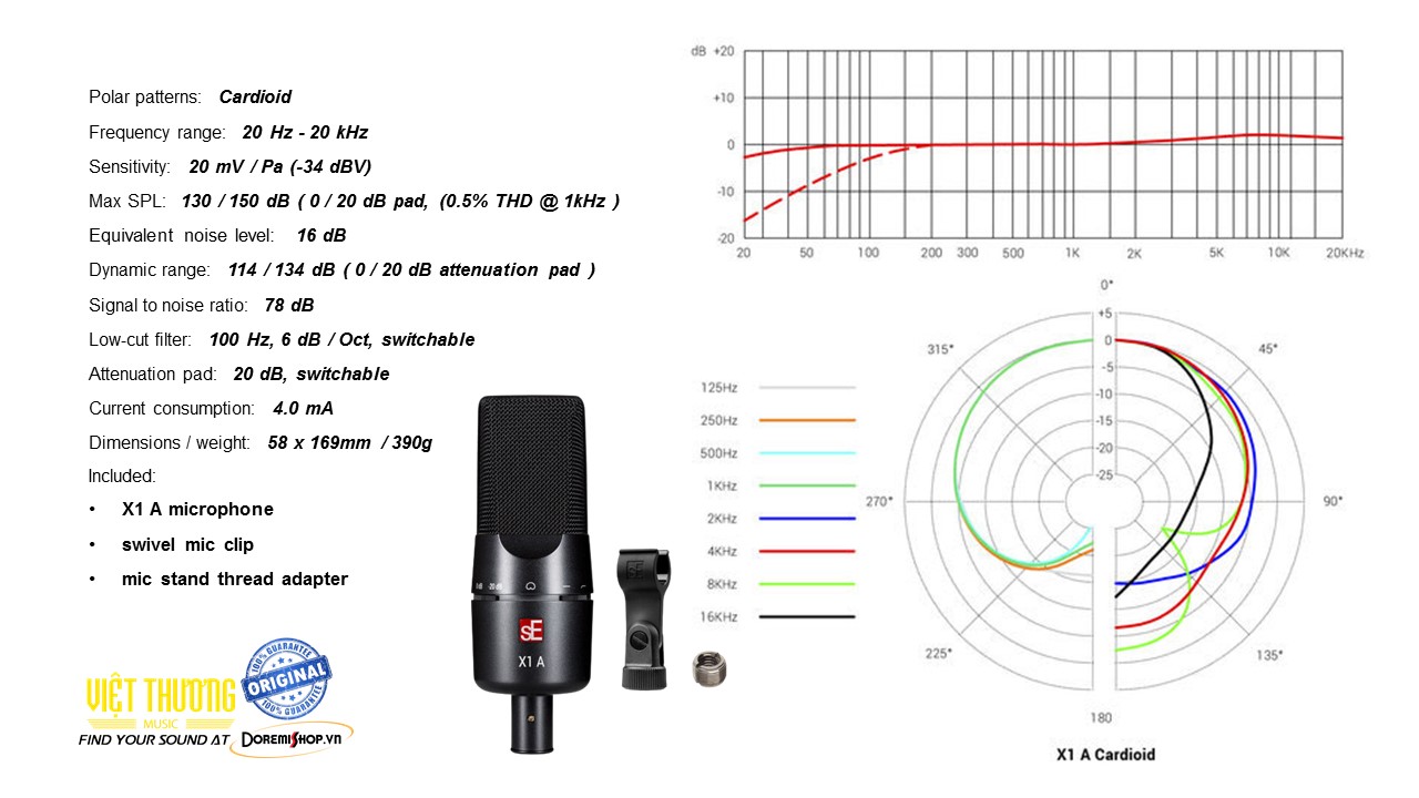 Micro thu âm condenser microphone SE X1A