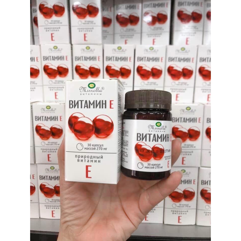 Vitamin E Đỏ Nga MIRROLLA Hàm Lượng 270mg