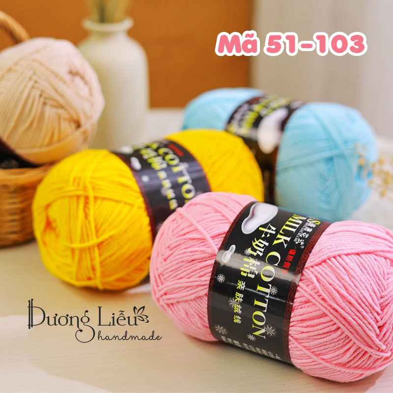 Len Milk Cotton loại 1 cuộn 125g (Mã 51 đến 103)