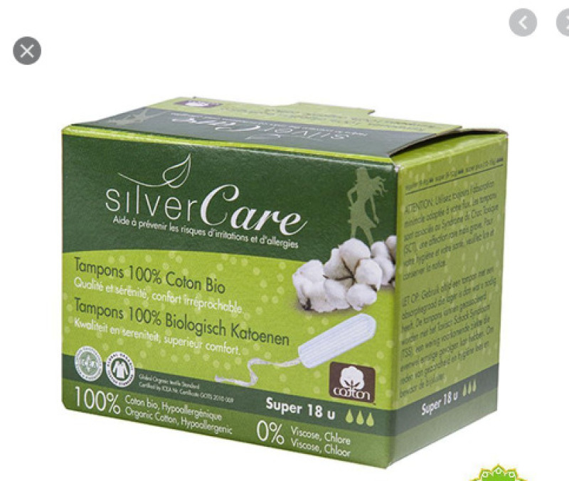Tampon hữu cơ 3 giọt không cần đẩy Silvercare nhập khẩu