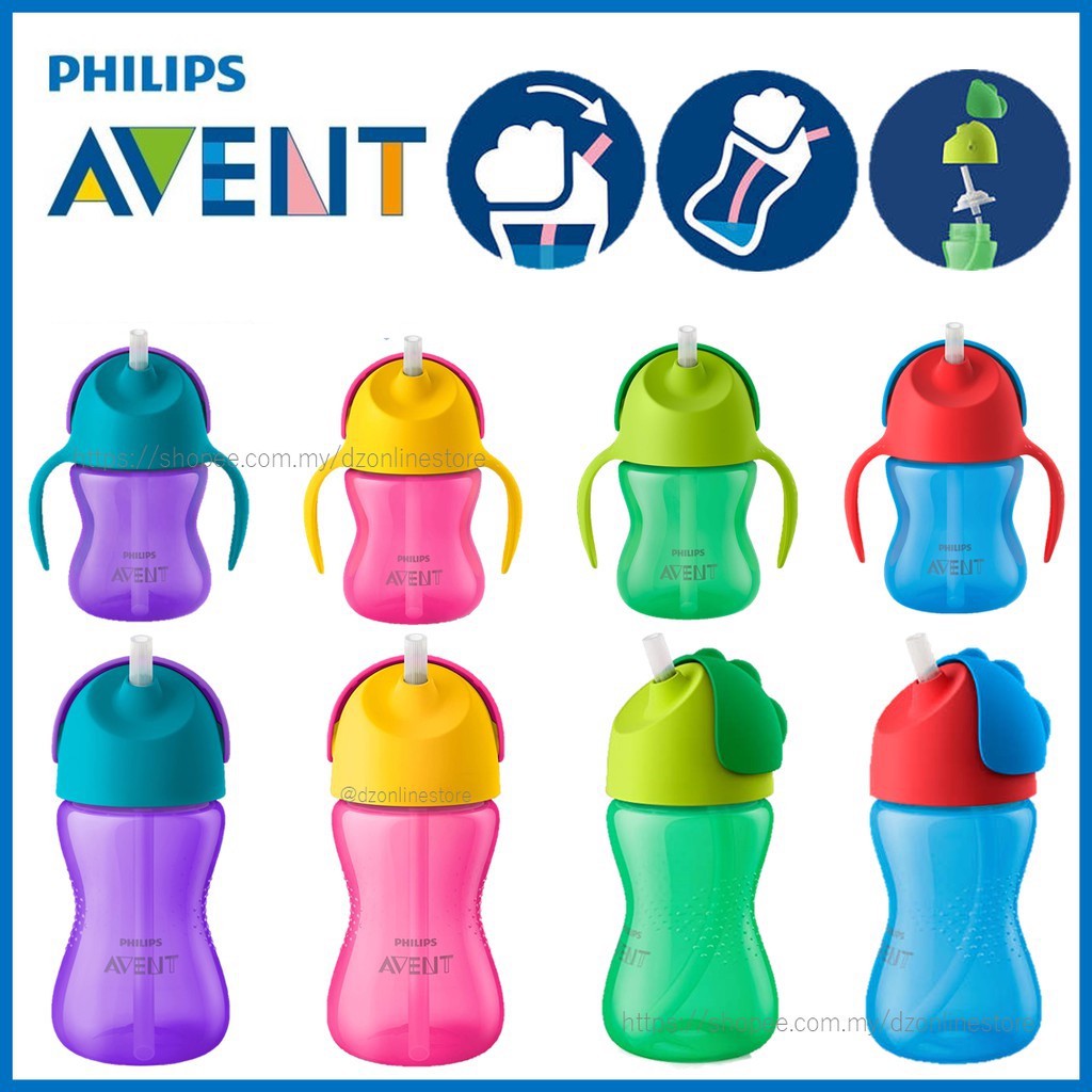 Bình ống hút Avent khủng long 200ml, 300ml