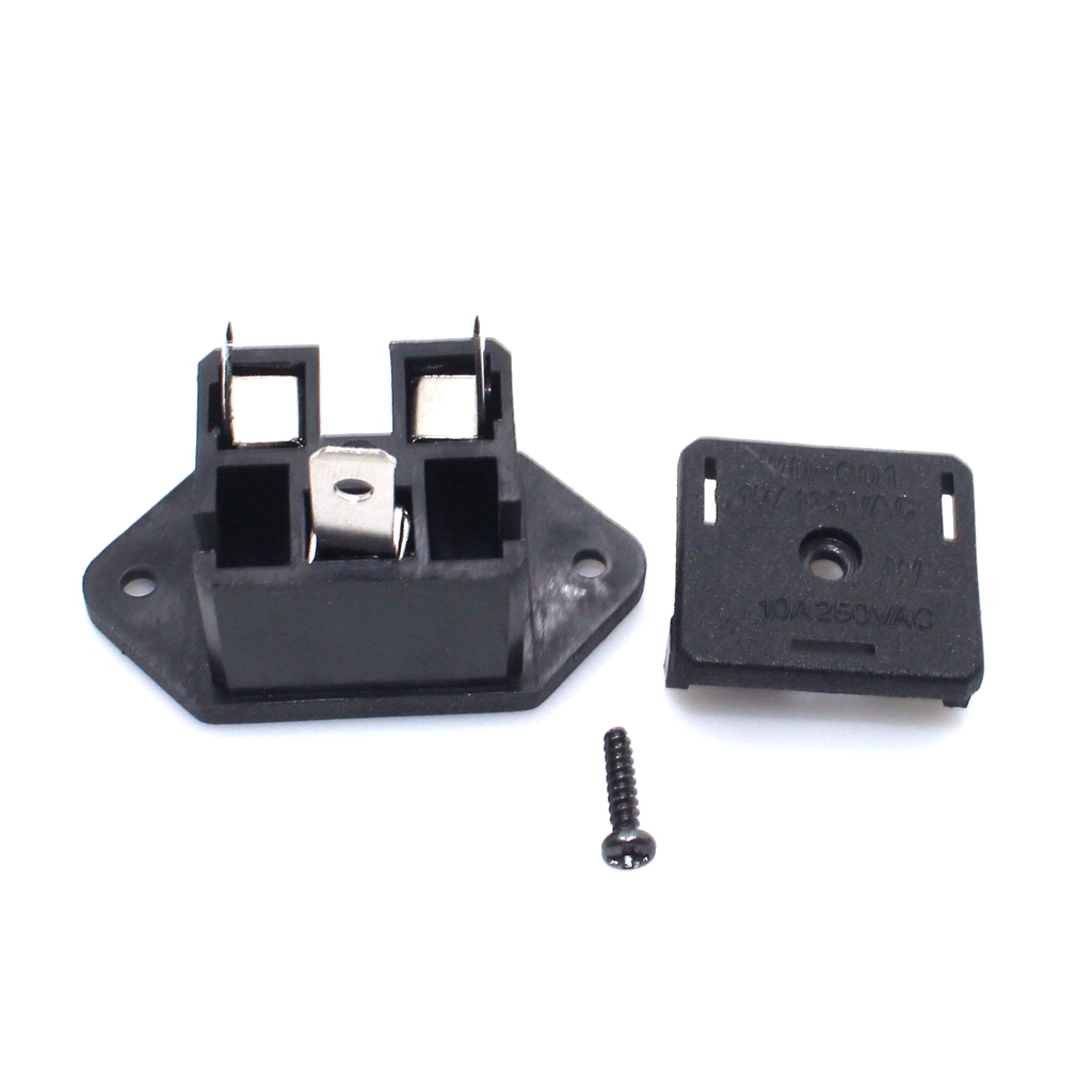 10 Cái/lốc Chúng Tôi Đế Gắn Bảng Ổ Cắm Đầu Nối Nguồn Công Nghiệp Ổ Cắm Cái AC Phích Cắm Điện Màu Đen 10A 250V