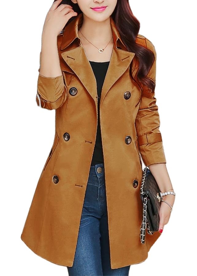 [HCM] shoppro-khaki jackets streetwear coat designs long overcoat slim figure loose jacket mangto jacket pullover middle-aged jacket applique column button waist 3120 3113 3108 3106 3123