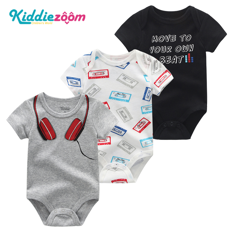 Kiddiezoom 3PCS baby romper newborn bodysuit clothes