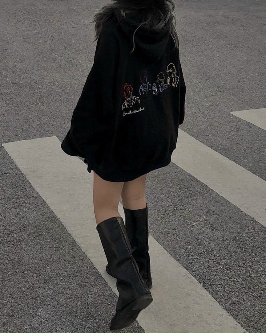 Áo Hoodie Nỉ Nam Nữ In SADBOIZ Kèm Họa Họa Tiết Phong Cách Hàn Quốc Form Rộng Unisex