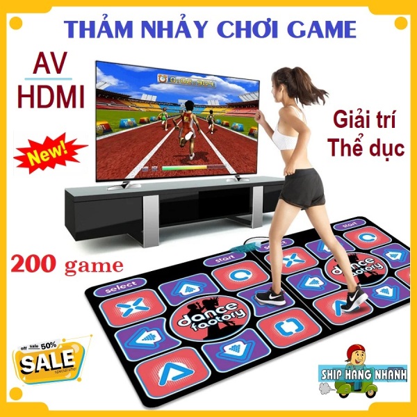 [Tặng kèm bộ chuyển đổi HDMI sang AV] Thảm nhảy Audition kết nối tivi, thảm nhảy thực tế ảo New 2021 có 200 game, thảm chơi game tập thể dục tại nhà, Thảm Nhảy Kèm Tay Cầm Điều Khiển Từ Xa