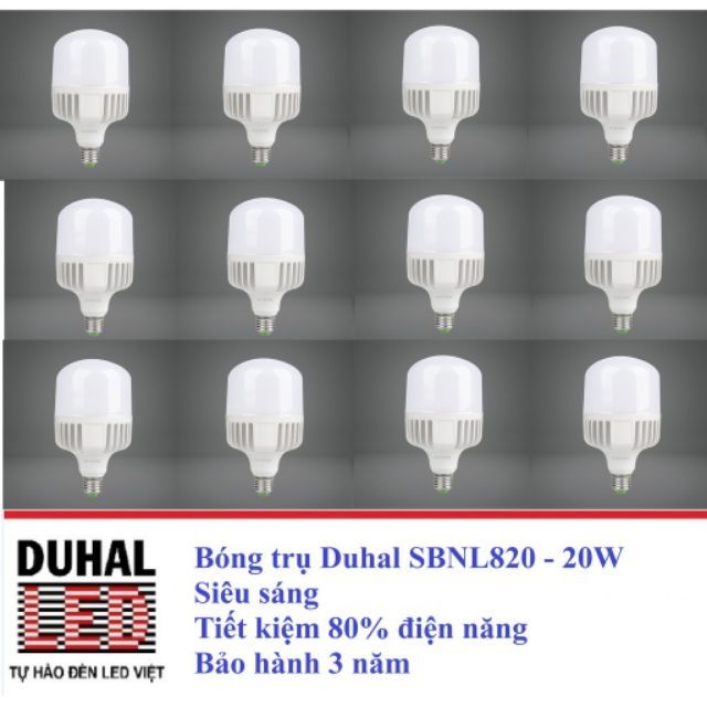 Bóng led trụ Duhal 20W/ Ánh sáng trắng