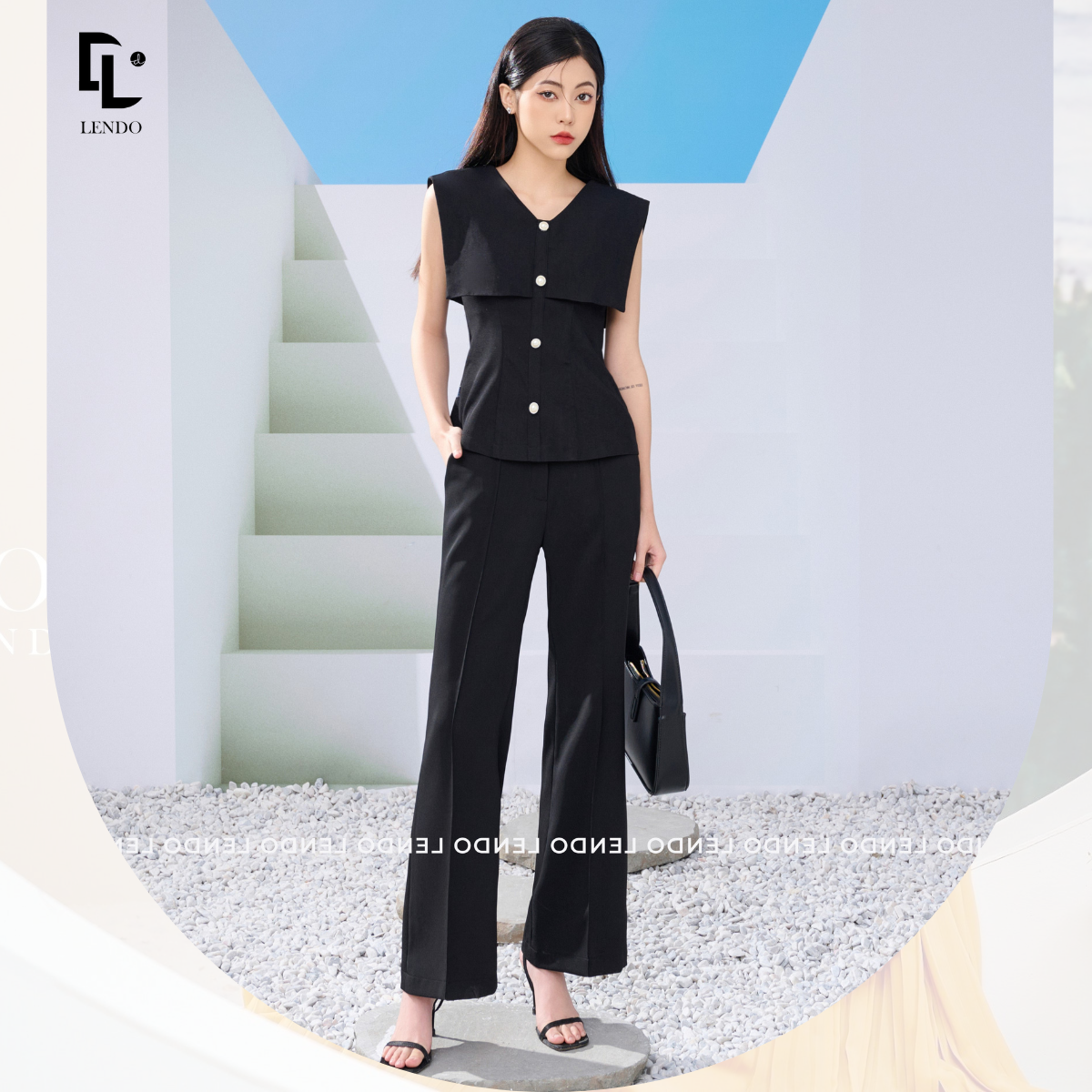 Áo Peplum Đính Cúc Trai LENDO A230309